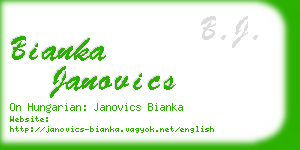 bianka janovics business card